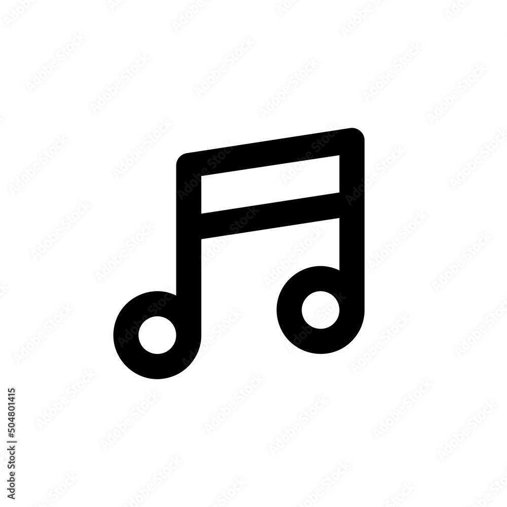 Poster music note icon vector. melody or song symbol in simple linear style. vector eps 10
