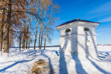 Policeman's booth near the house-museum of the famous composer Tchaikovsky in Votkinsk, Russia