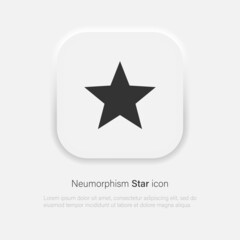 Black star icon vector. Star favorite or rating symbol in trendy neumorphism style. Vector EPS 10