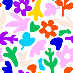 Naklejka premium Seamless vector pattern with abstract trendy elements.