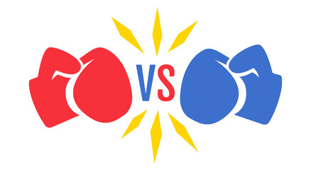 Vector vintage logo for a boxing with gloves and ribbon.