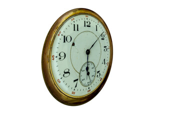 antique watch face against white background