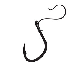 Fishing hook. Vector abstract silhouette