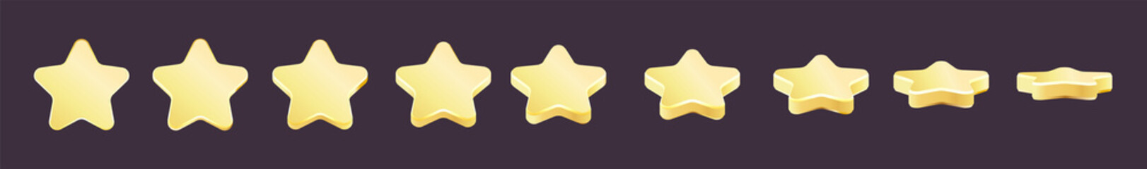 Golden award set. Set of rotating golden stars.
