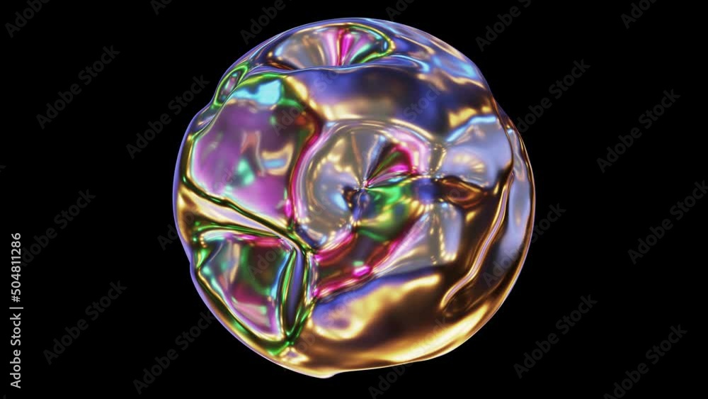 Aufkleber realistic looping 3d animation of the beautiful abstract morphing liquid metallic glass form rendere