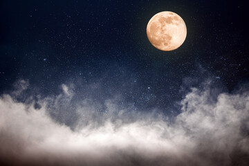 full moon on night sky
