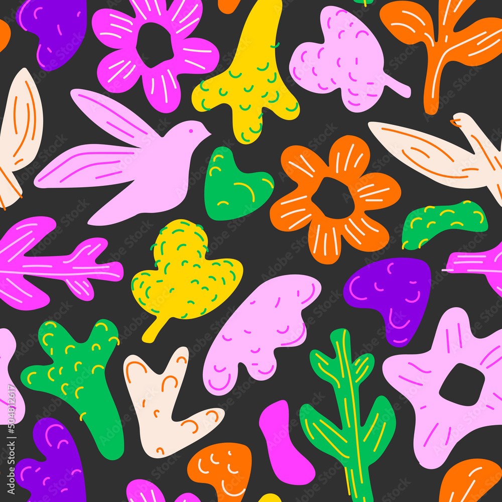 Aufkleber seamless vector pattern with abstract trendy elements.