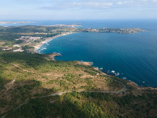 Aerial view of Black Sea coast near Cape Agalina, Bulgaria