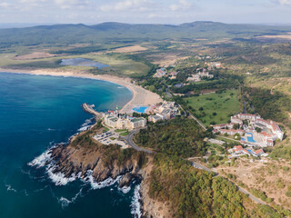 Obraz premium Aerial view of Black Sea coast near Cape Agalina, Bulgaria