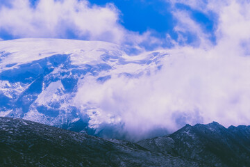 landscape of a glacier with clouds .