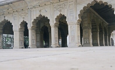 mughal era building inside red fort, delhi, india 