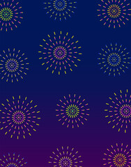 Clip art background of colorful fireworks