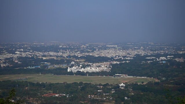 The city of Mysore. Overview from above