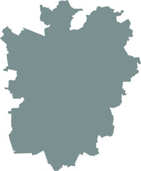 Gray flat blank vector map of the German regional capital city of BRAUNSCHWEIG, GERMANY