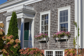 Fototapeta na wymiar facade of a house with flowers