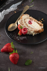 Meringue roll cake