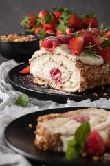 Meringue roll cake