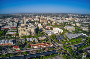 Aerial View of the Fresno, California Skyline