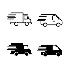 Delivery truck icons vector. Delivery truck sign and symbol. Shipping fast delivery icon