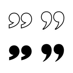 Quote icons vector. Quotation mark sign and symbol