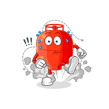 recommend clip art: gas cylinder running illustration. character vector
