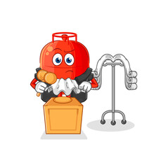 gas cylinder judge holds gavel. character vector