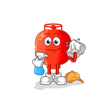 recommend clip art: gas cylinder cleaner vector. cartoon character