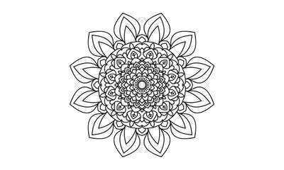 Creative unique mandala background. Henna tatoo mandala. Mehndi style. Decorative pattern in oriental style. Coloring book page.
