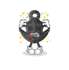 anchor dizzy head mascot. cartoon vector