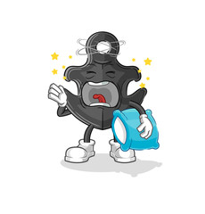 anchor yawn character. cartoon mascot vector