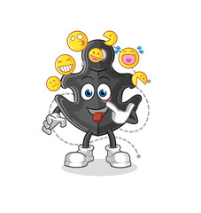anchor laugh and mock character. cartoon mascot vector