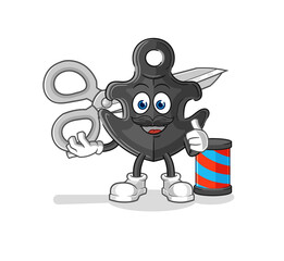 anchor barber cartoon. cartoon mascot vector