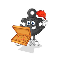 anchor pizza delivery boy vector. cartoon character