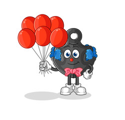 anchor clown with balloons vector. cartoon character