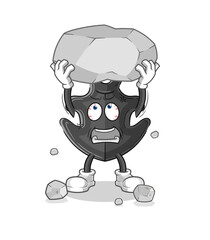 anchor lifting rock cartoon character vector