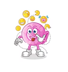Fotobehang shell laugh and mock character. cartoon mascot vector © dataimasu
