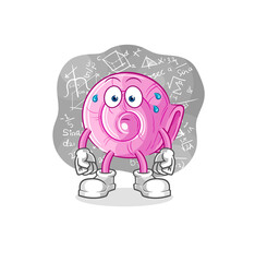 shell thinking hard vector. cartoon character