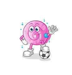 shell playing soccer illustration. character vector