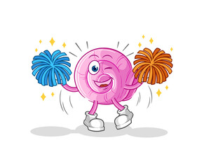 shell cheerleader cartoon. cartoon mascot vector