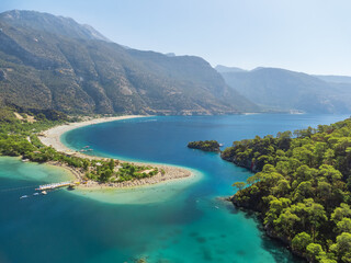 Fototapeta na wymiar Aerial view of Blue Lagoon in Oludeniz, Turkey