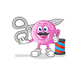shell barber cartoon. cartoon mascot vector
