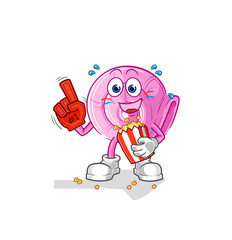 shell fan with popcorn illustration. character vector