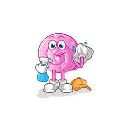 shell cleaner vector. cartoon character