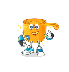 water dipper robot character. cartoon mascot vector