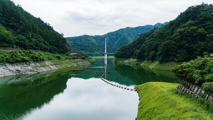 西秩父桃湖と合角漣（Kakkaku Sazanami）大橋／日本埼玉県秩父郡小鹿野町
