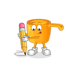 water dipper write with pencil. cartoon mascot vector