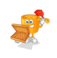 water dipper pizza delivery boy vector. cartoon character