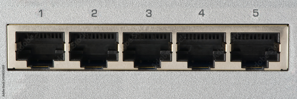Aufkleber small router and switch. tcp ip network business concept. high - performance gigabit switch. home ne