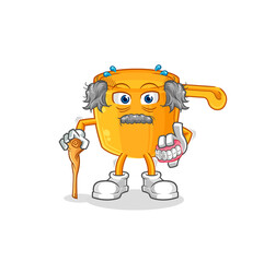 water dipper white haired old man. character vector