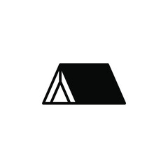 Camp, Tent, Camping, Travel Solid Line Icon Vector Illustration Logo Template. Suitable For Many Purposes.